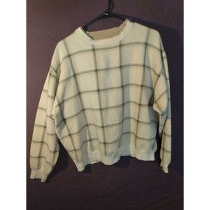 Vintage 90s Knights Sportswear Crew Neck Sweatshirt Plaid Birch Heather Size XL